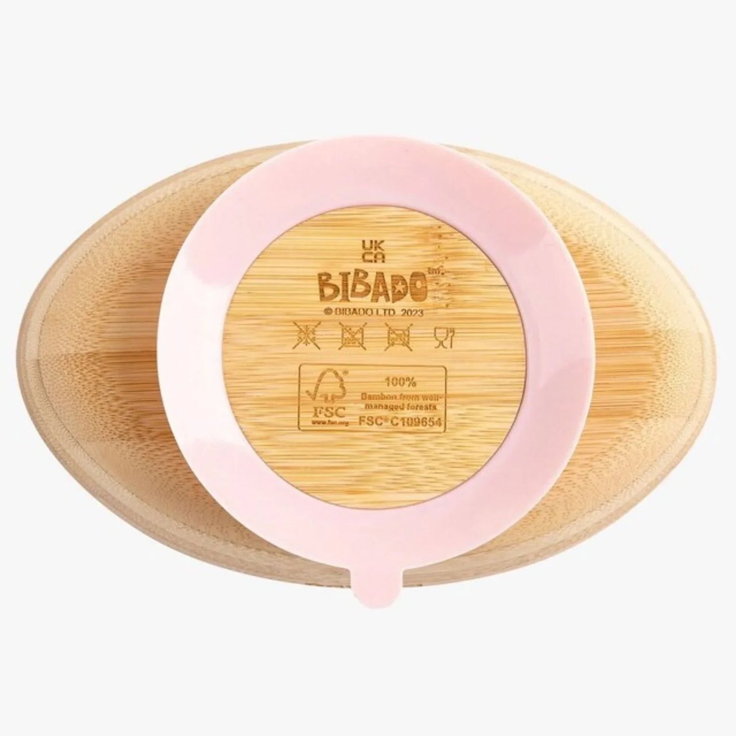 Bibado Natural Bamboo Suction Bowl - Blush