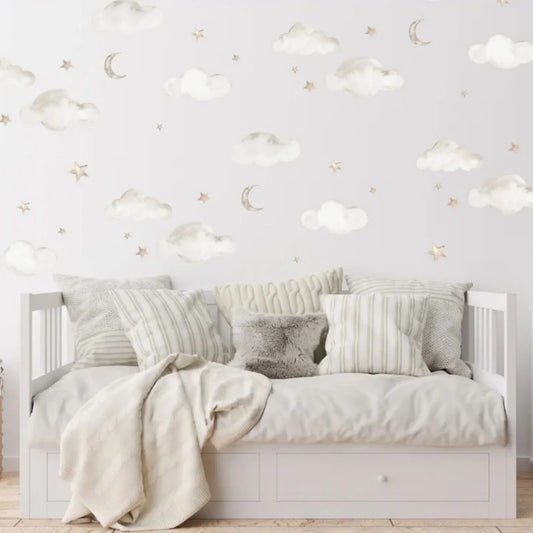 Live Vida Wall Stickers Cloud & Moon & Stars A4