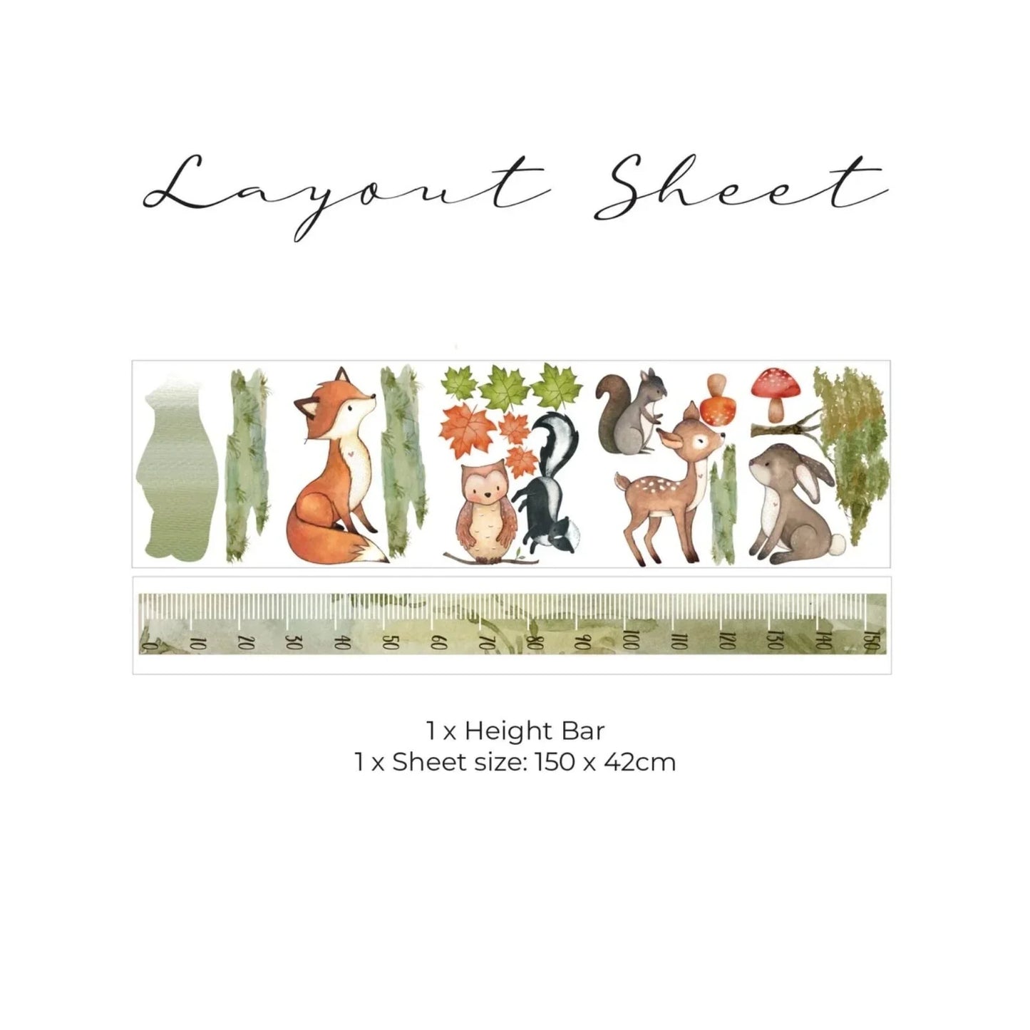 Live Vida Woodland Height Chart Sticker