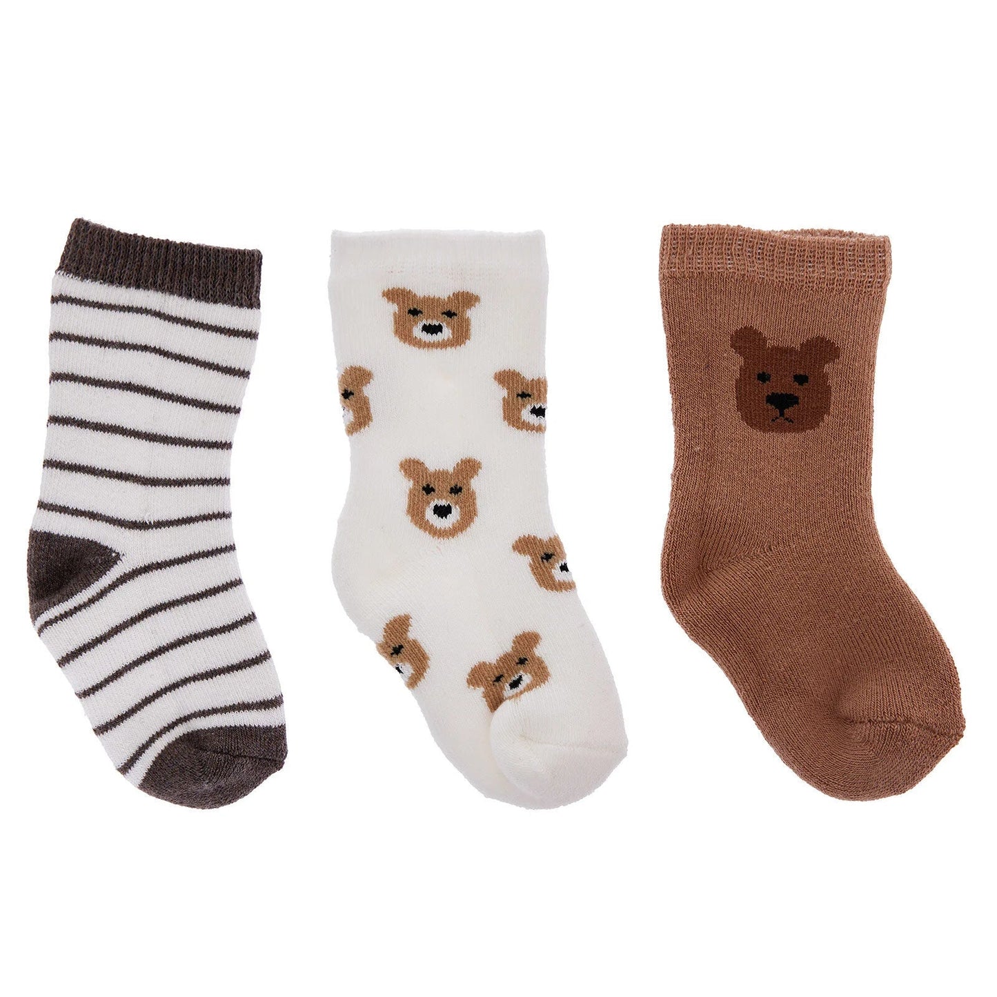 HelloBaby Boy Chenille Socks 3 Pack - Brown