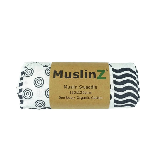 MuslinZ Bamboo/Organic Cotton Muslin Swaddle 120x120cm - Sensory