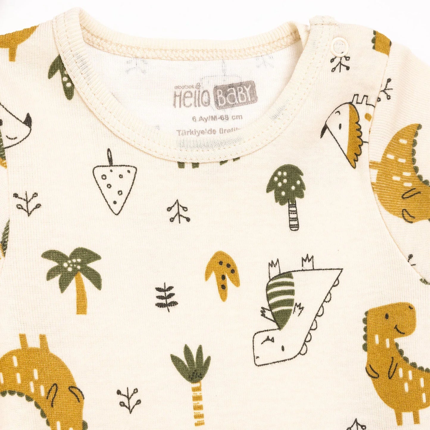 HelloBaby Boy Short Sleeve Bodysuit 2 pcs - Khaki