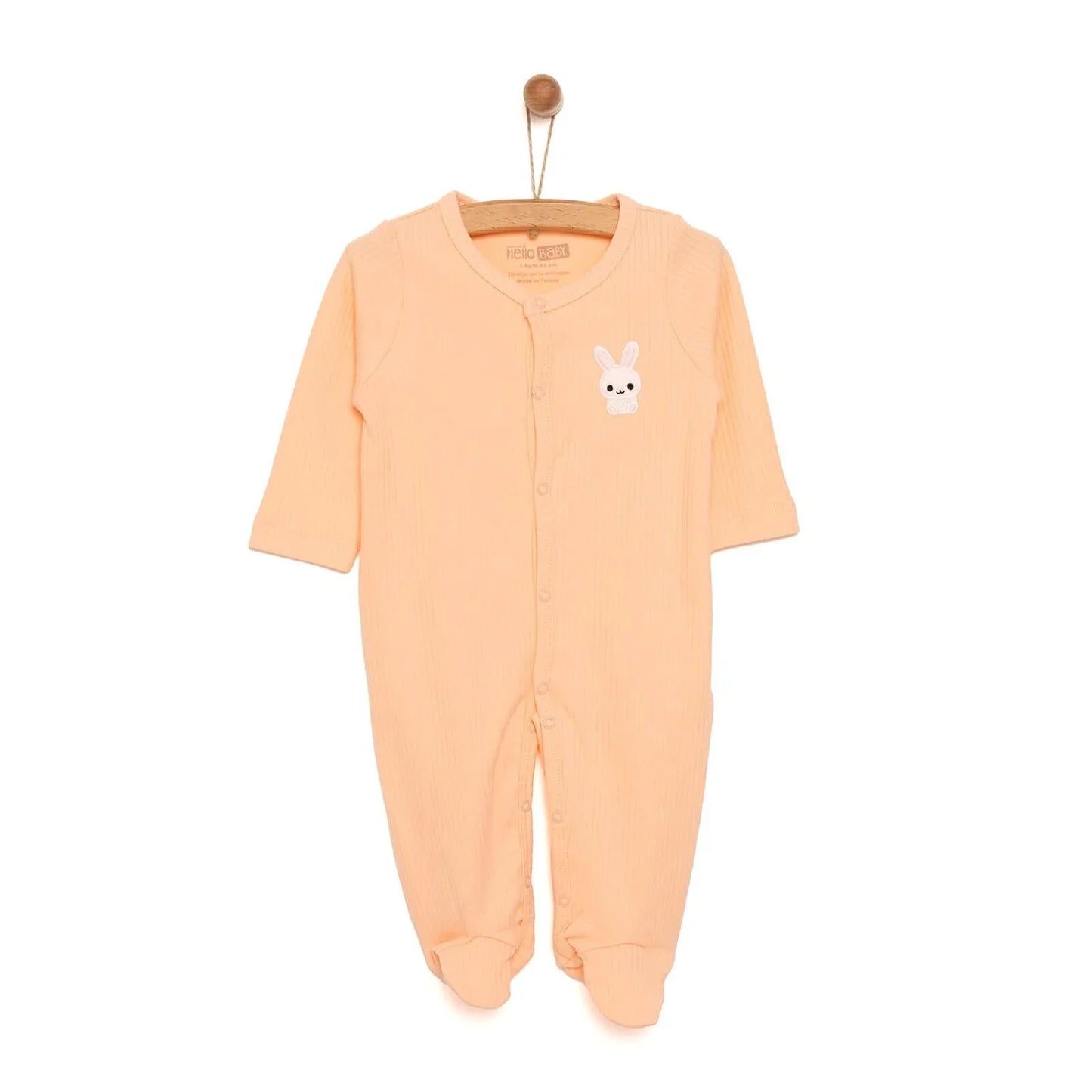 HelloBaby Newborn Girl Footed Jumpsuit - Salmon