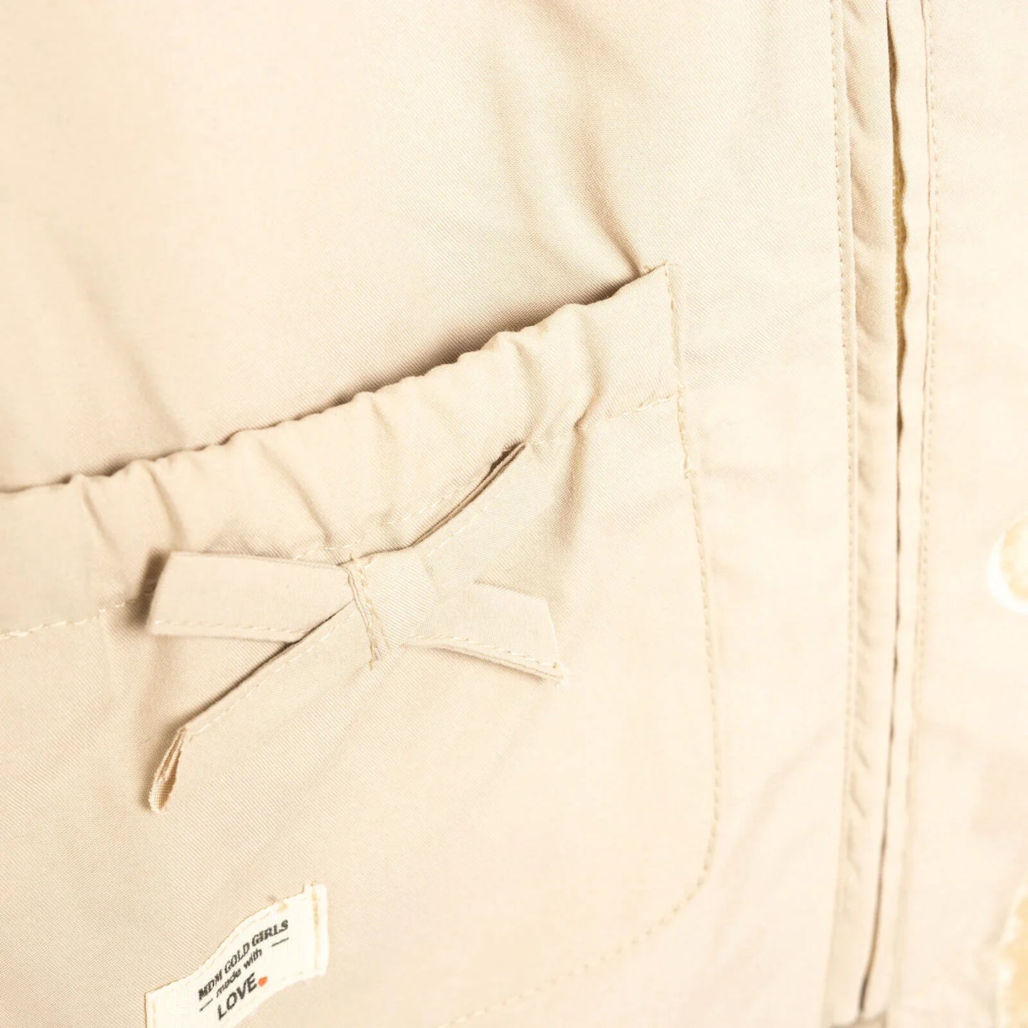 Midimod Basic Baby Girl Hooded Rabbit Raincoat - Beige