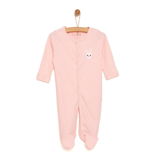HelloBaby Newborn Girl Footed Jumpsuit - Light Pink