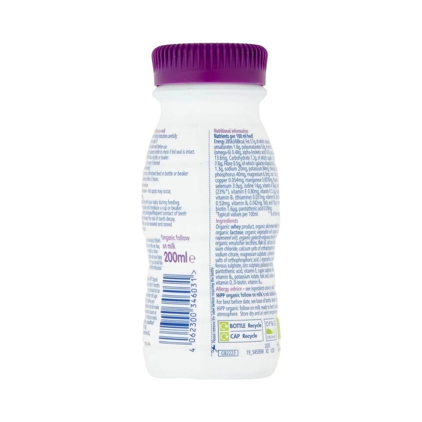 HiPP Organic 2 Follow On Ready to Feed Liquid Milk 6+ months 200ml