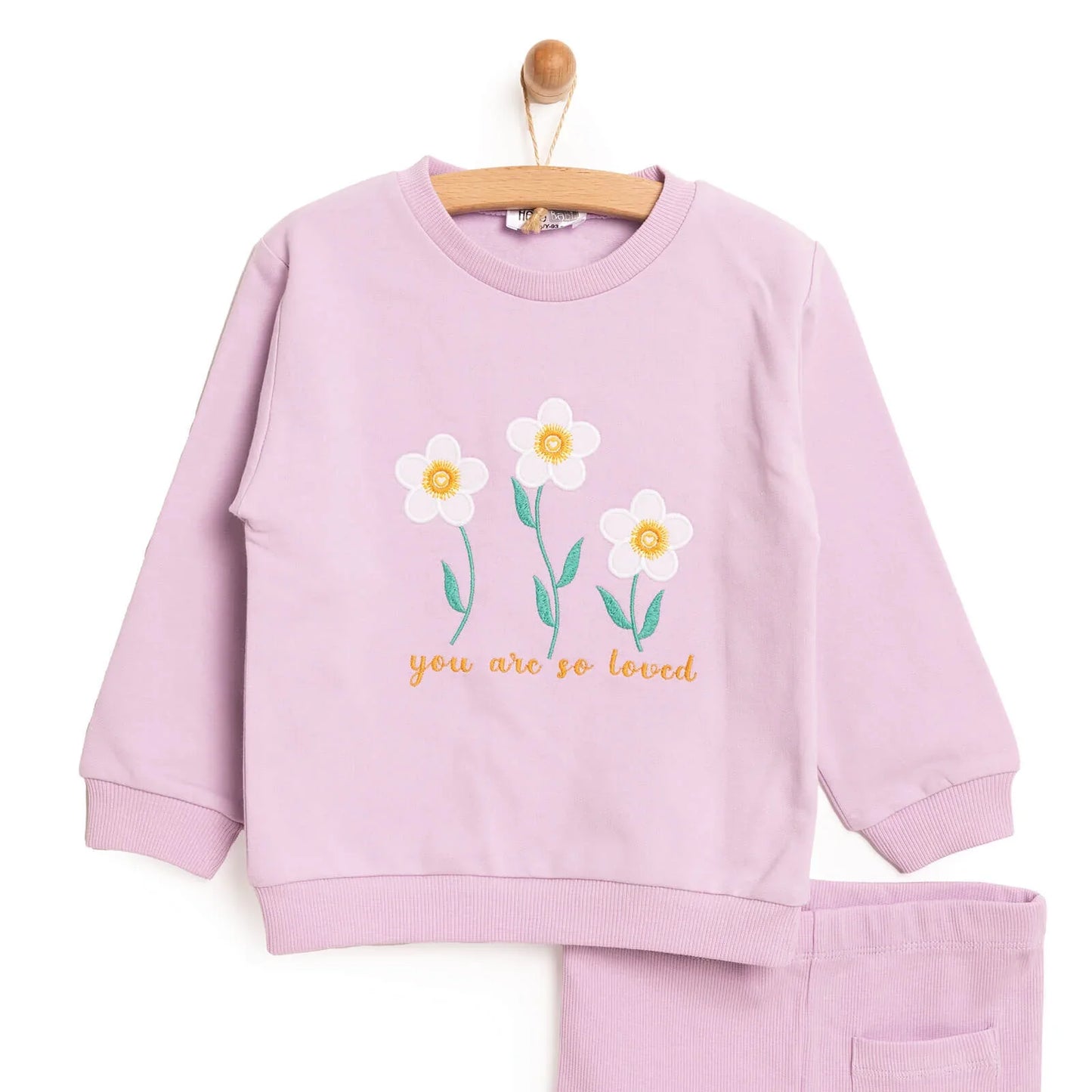 HelloBaby Baby Girl Sweatshirt Footless Bottom 2 pcs - Lilac