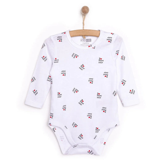 HelloBaby Unisex Long Sleeve Bodysuit - White
