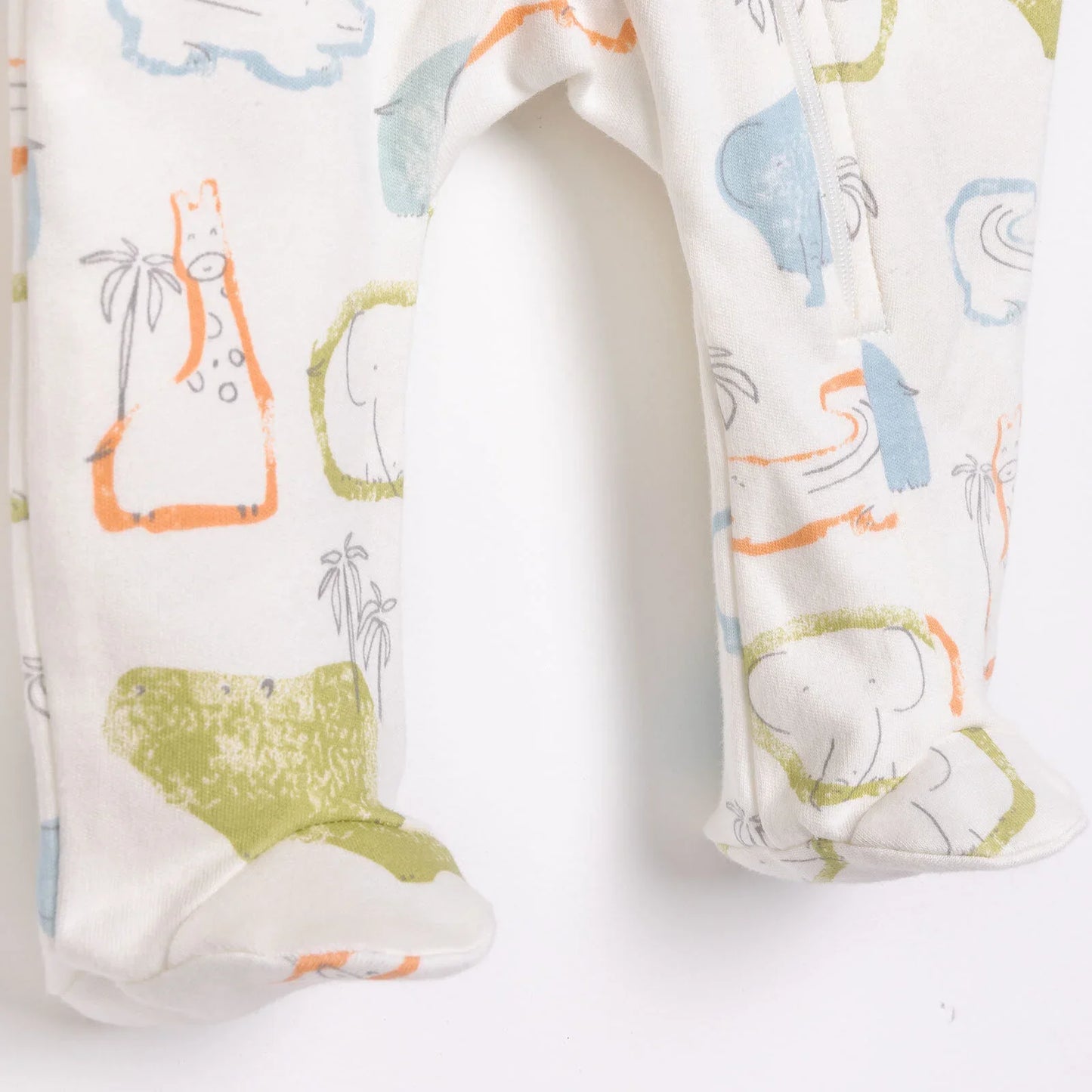 HelloBaby Newborn Boy Footed Jumpsuit - Ecru