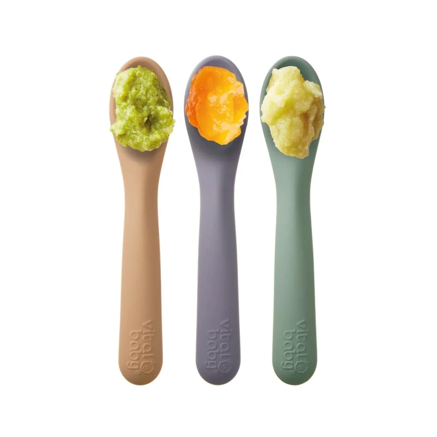 Vital Baby Nourish Silicone Spoons Pack of 3 - Pastel