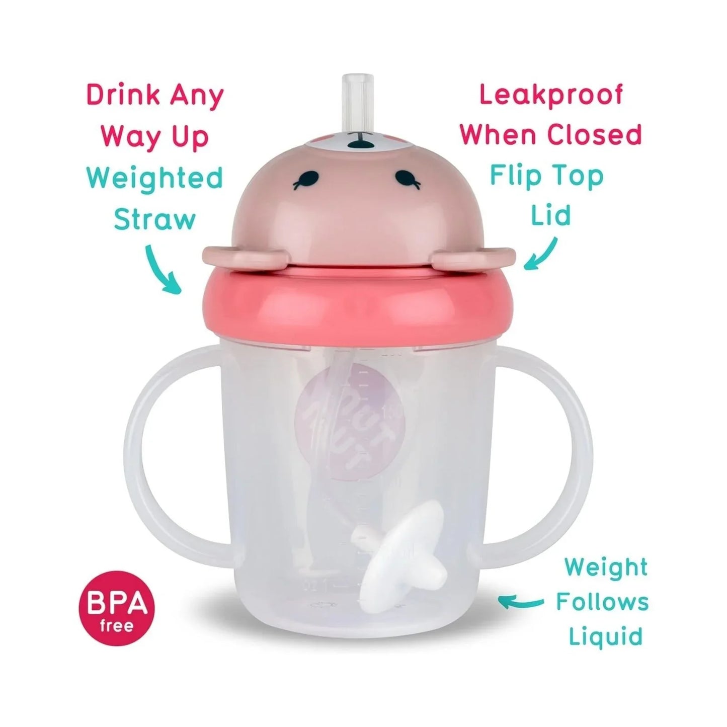 TUM TUM Betsy Bear Tippy Up Cup - Pink