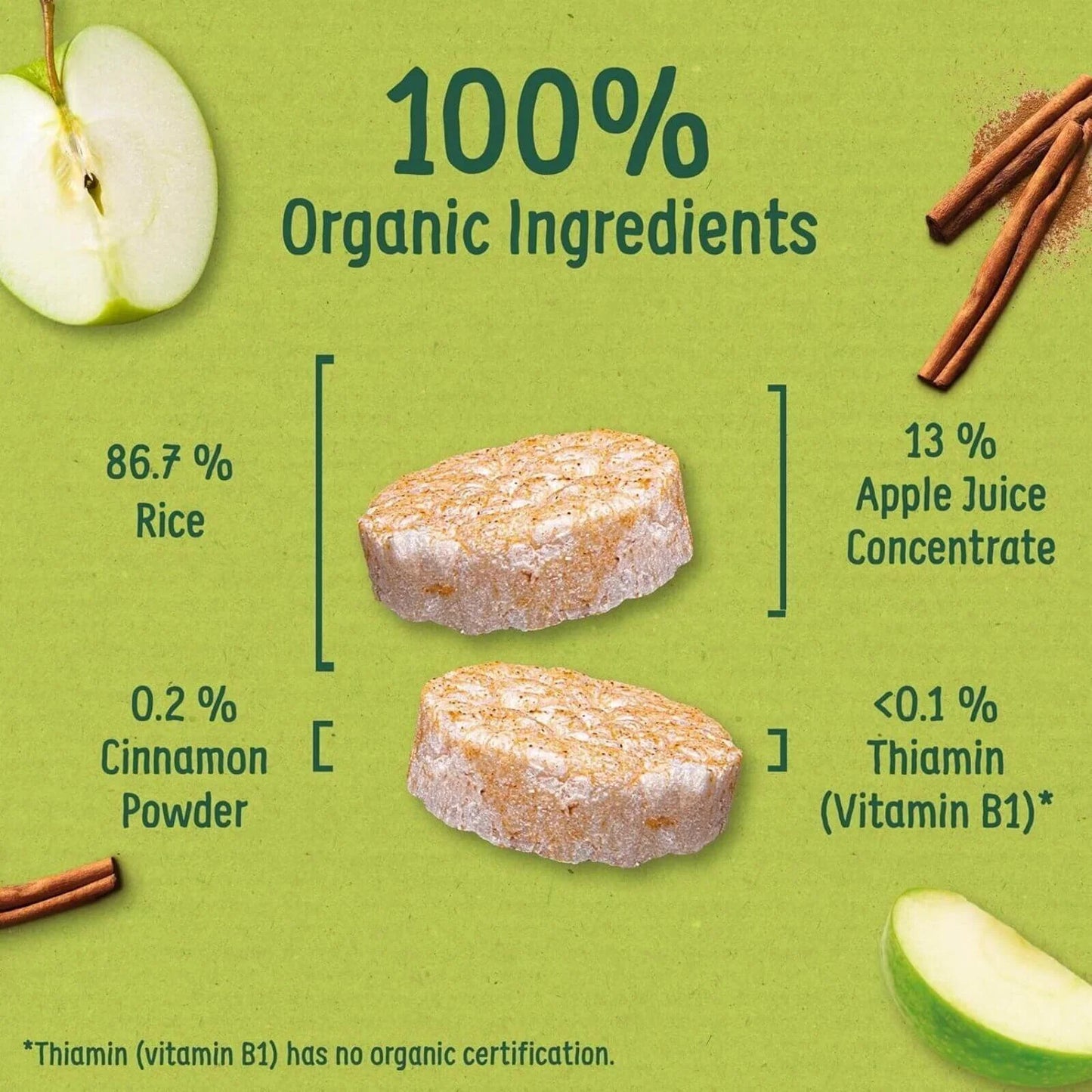 Organix Apple Rice Cake Clouds 7+ months 40g