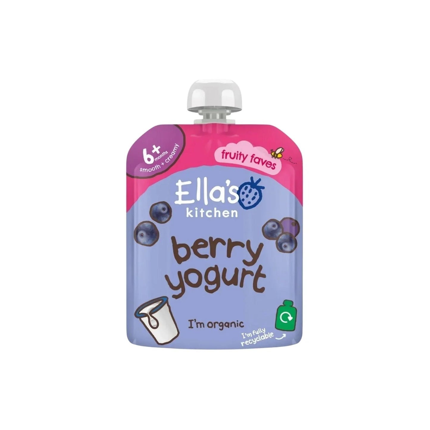 Ella's Kitchen Organic Berry Greek Style Yoghurt Baby Food Pouch 6+ months 90g