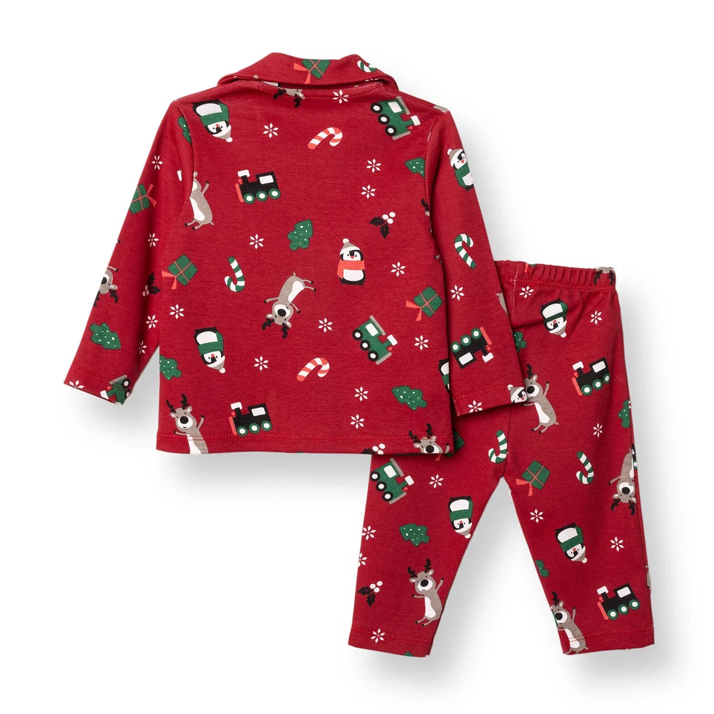 HelloBaby Christmas Baby Boy Long Sleeve Pyjamas Set - Red