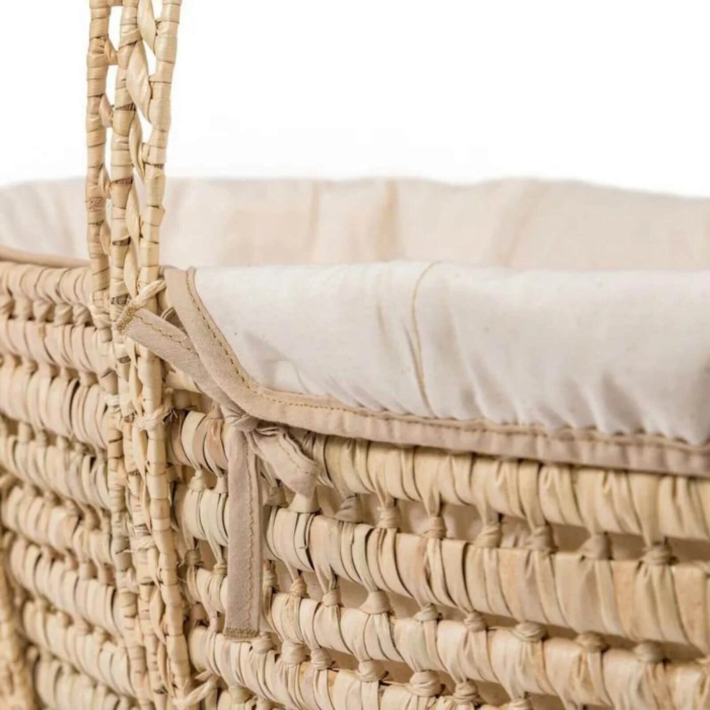 Clair de Lune Cream Organic Palm Moses Basket - Cream
