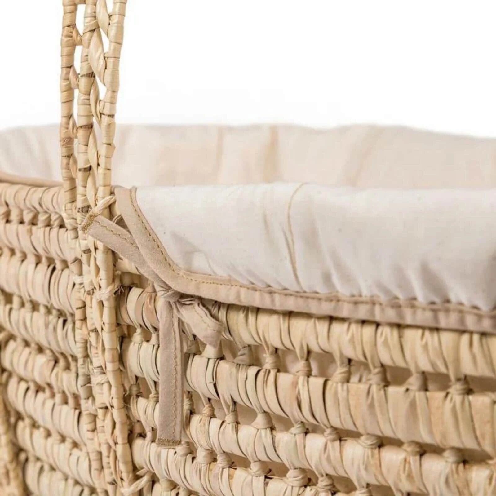 Clair de Lune Cream Organic Palm Moses Basket - Cream