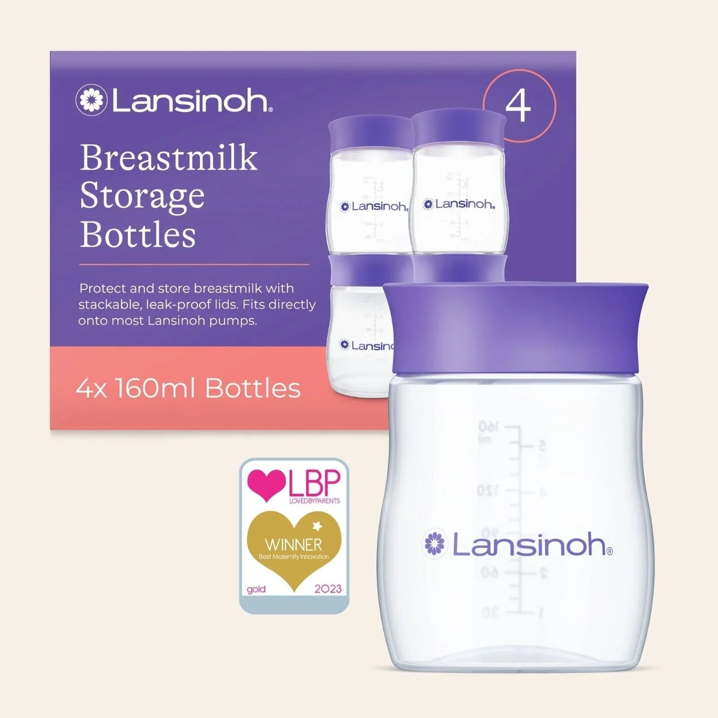 Lansinoh Breastmilk Storage Bottles 4 pcs
