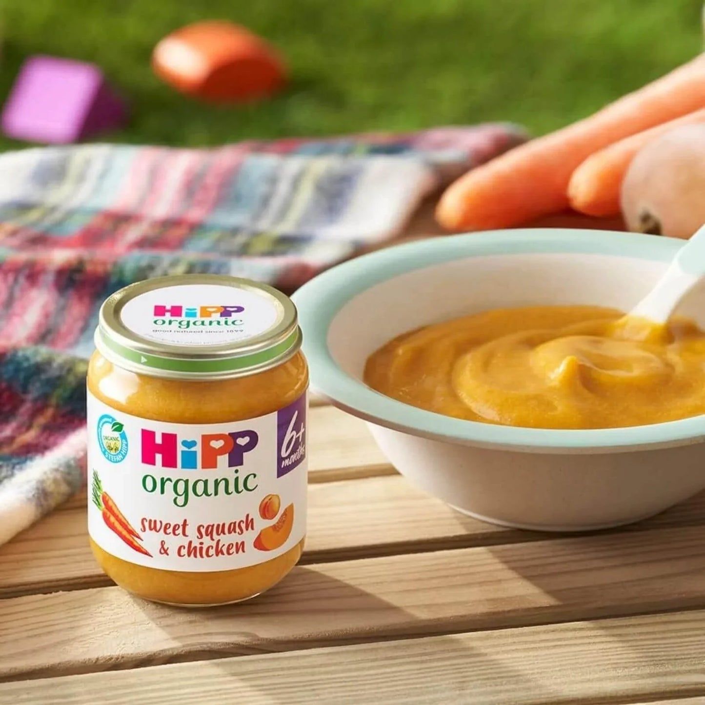 HiPP Organic Sweet Squash & Chicken Baby Food Jar 6+ months 125g
