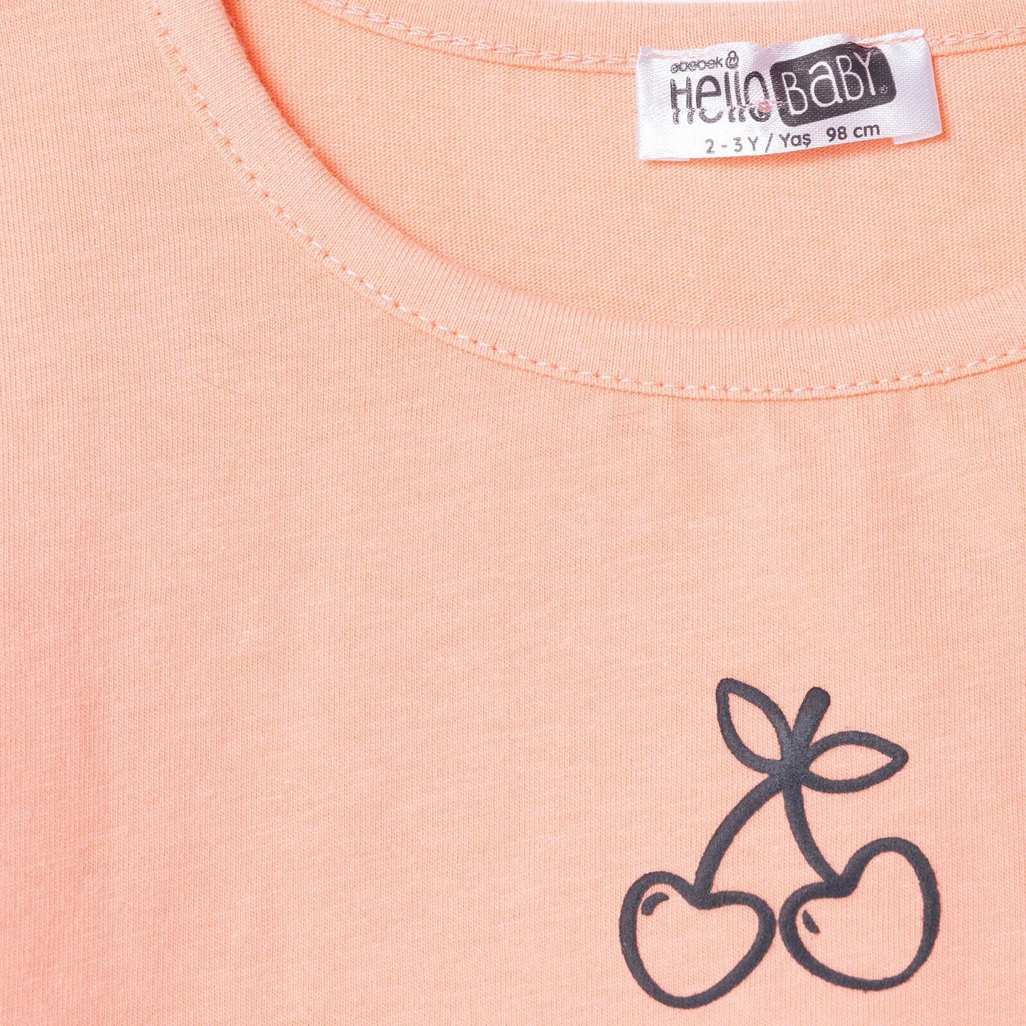 HelloBaby Winter Cherry Blouse-Leggings - Salmon