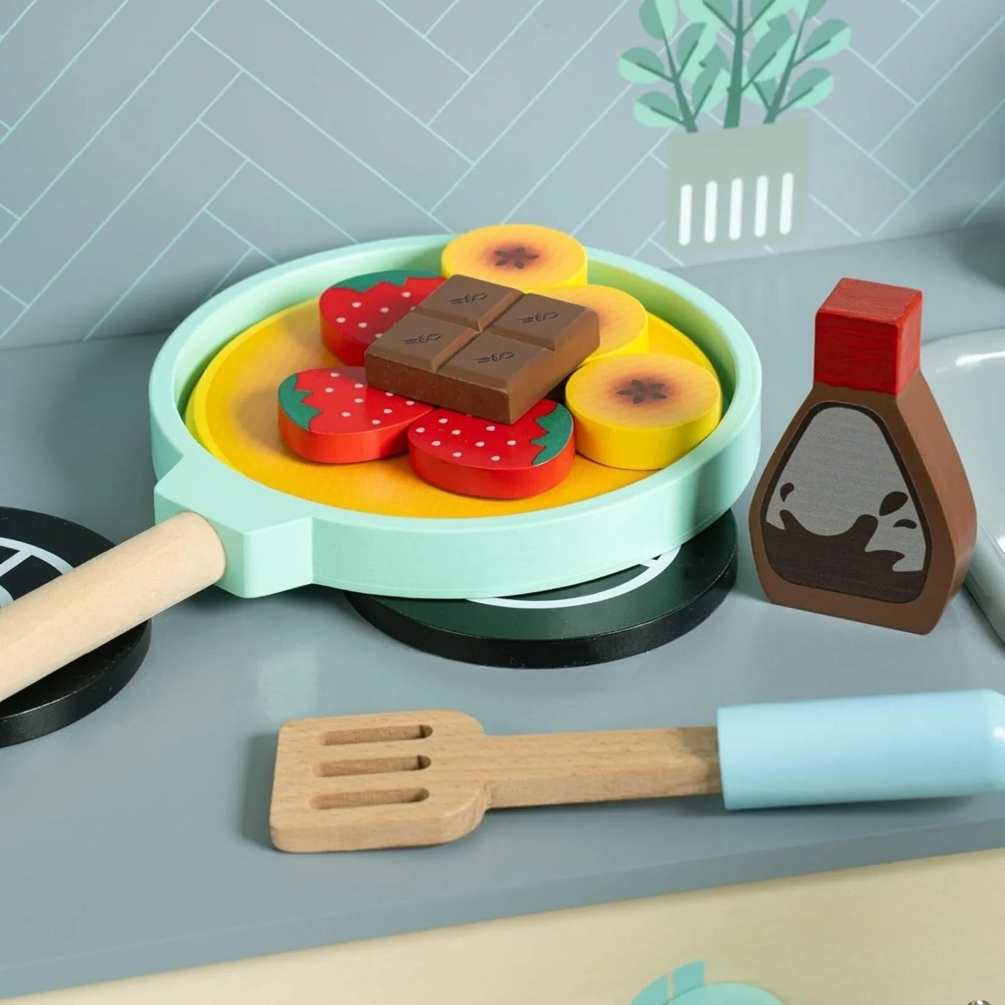 Owl & Fox Wooden Imagination Kitchen Pancake Set