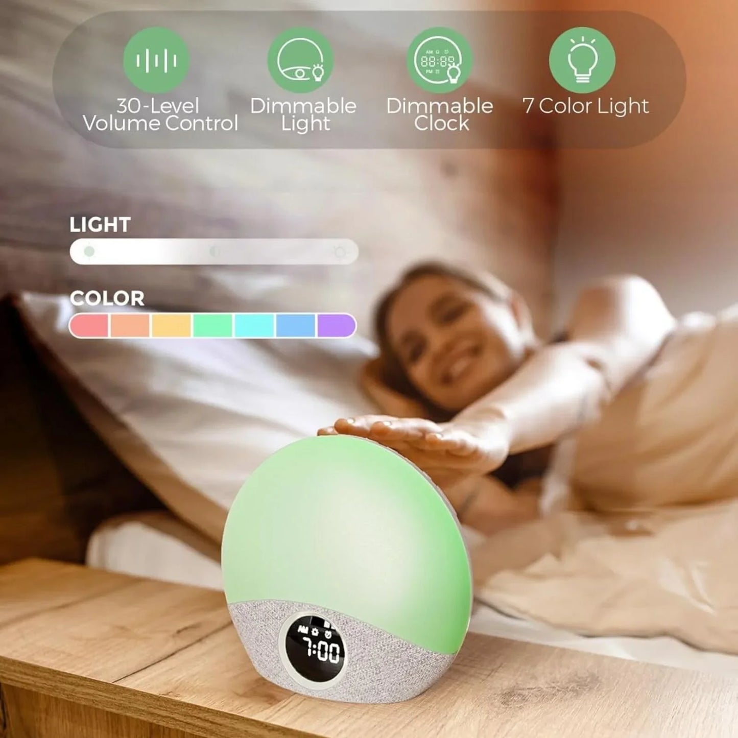 Momcozy Sunrise Echo Sound Machine Nightlight & Alarm Clock