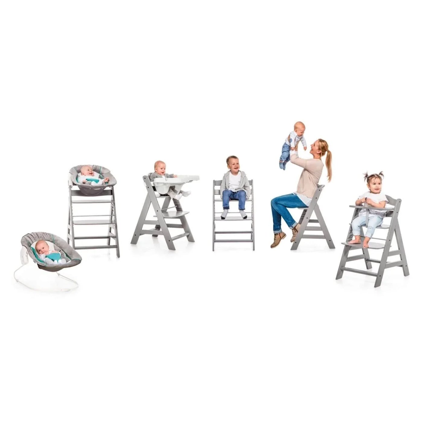 Hauck Alpha+ Wooden Highchair - White
