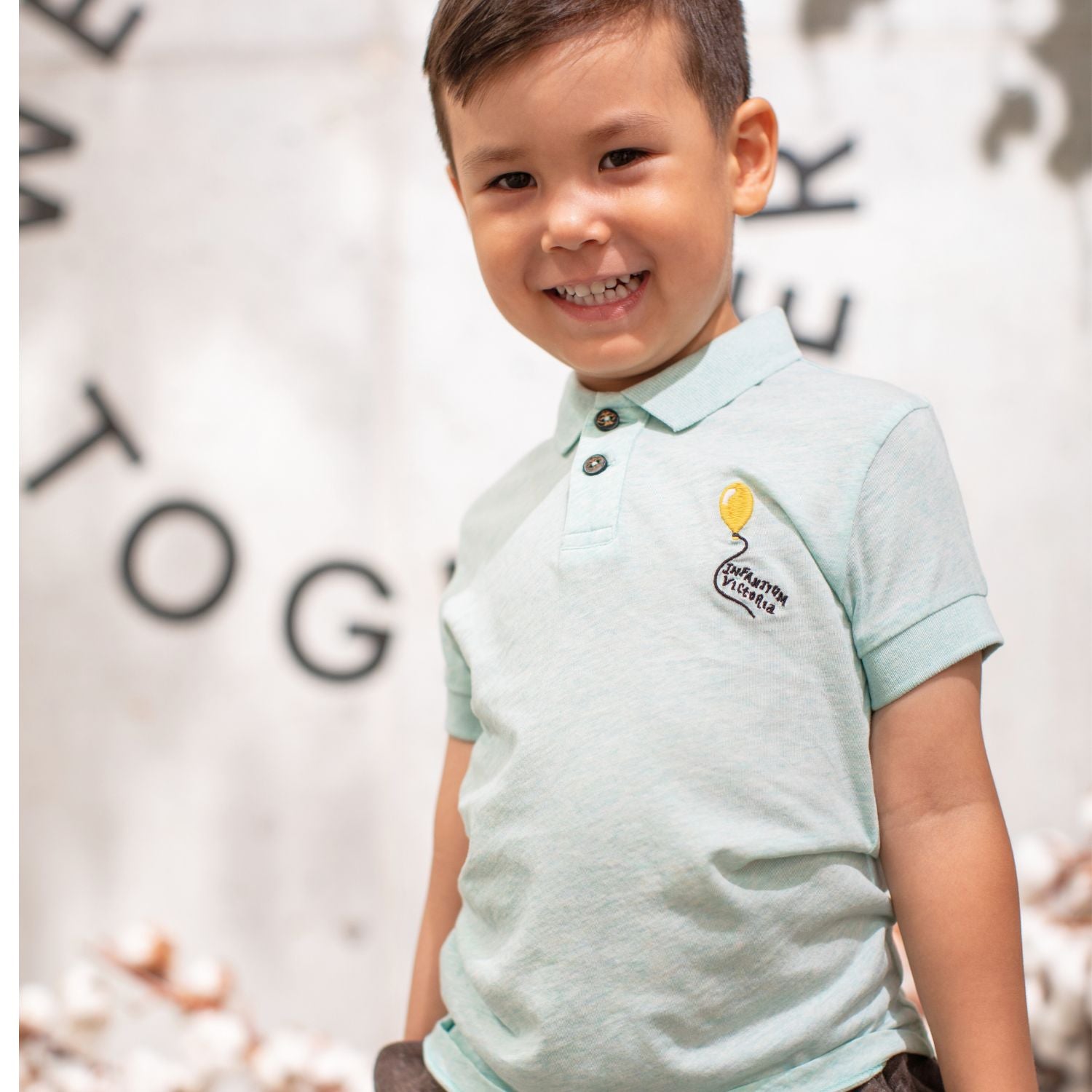 Mint Green Girls and Boys Polo Shirt-2