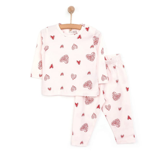 HelloBaby Baby Girl Long Sleeve Pyjamas Set - Light Pink