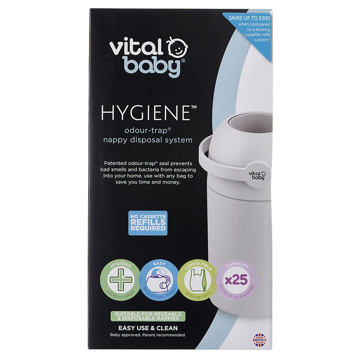 Vital Baby Hygiene Odour-Trap Nappy Disposal System