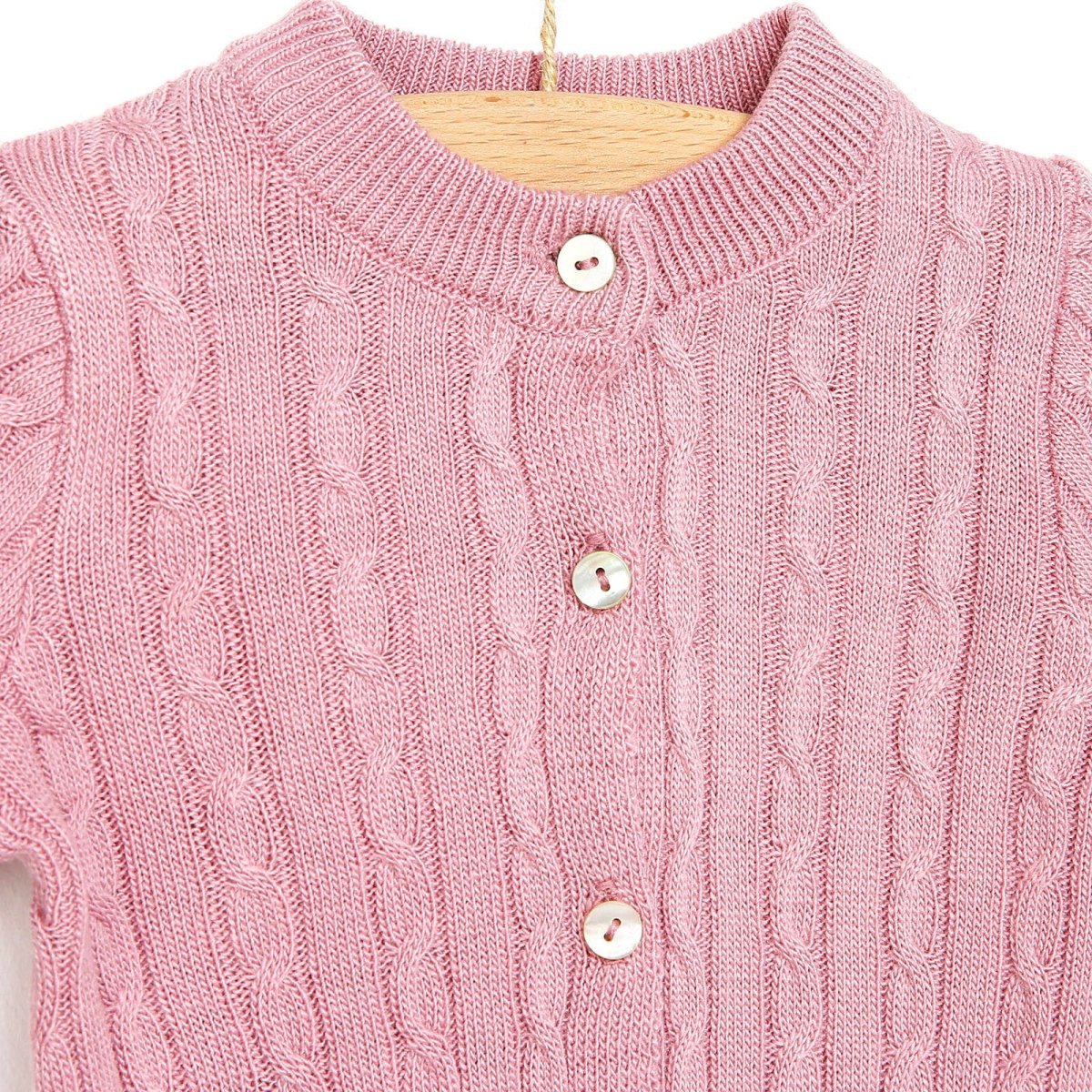 HelloBaby Newborn Knit Cardigan - Light Rose