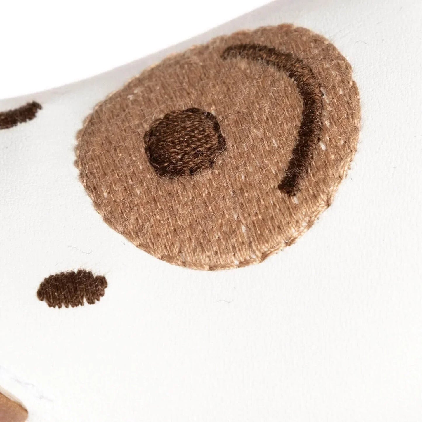 Papulin Unisex Bear Patterned Booties - White