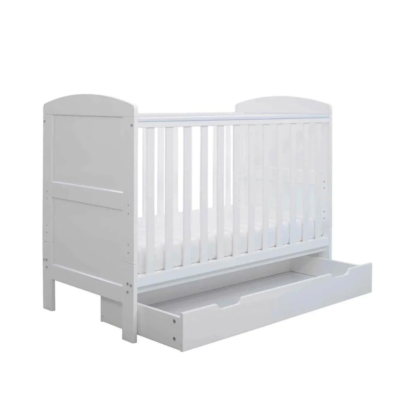 Ickle Bubba Coleby Mini Cot Bed & Under Drawer White - Without Mattress