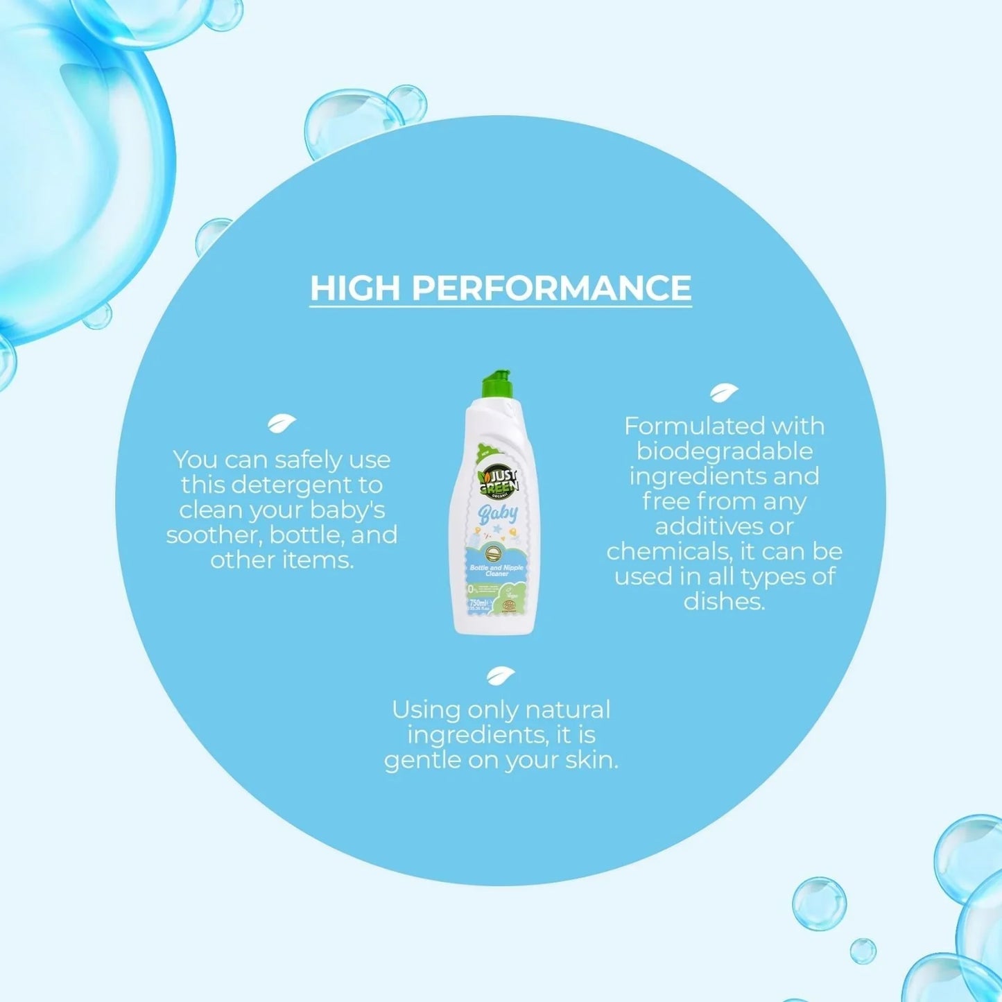 Just Green Organic Baby Bottle & Nipple Cleaner 750ml