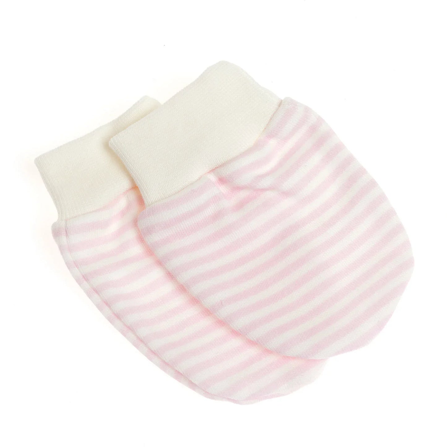HelloBaby Newborn Striped-Straight Mittens - Pink