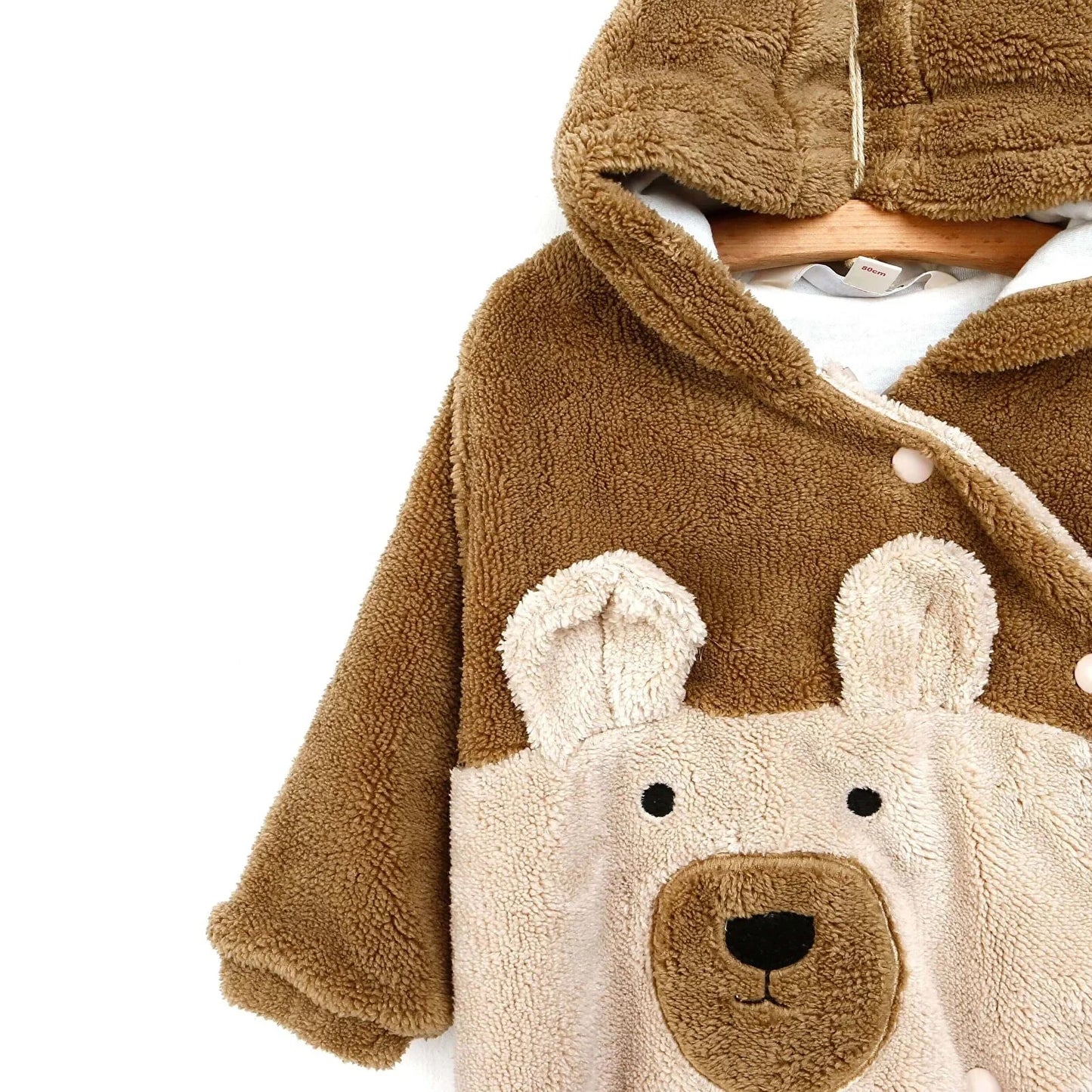 Midimod Newborn Baby Boy Cute Bear Welsoft Jumpsuit - Brown