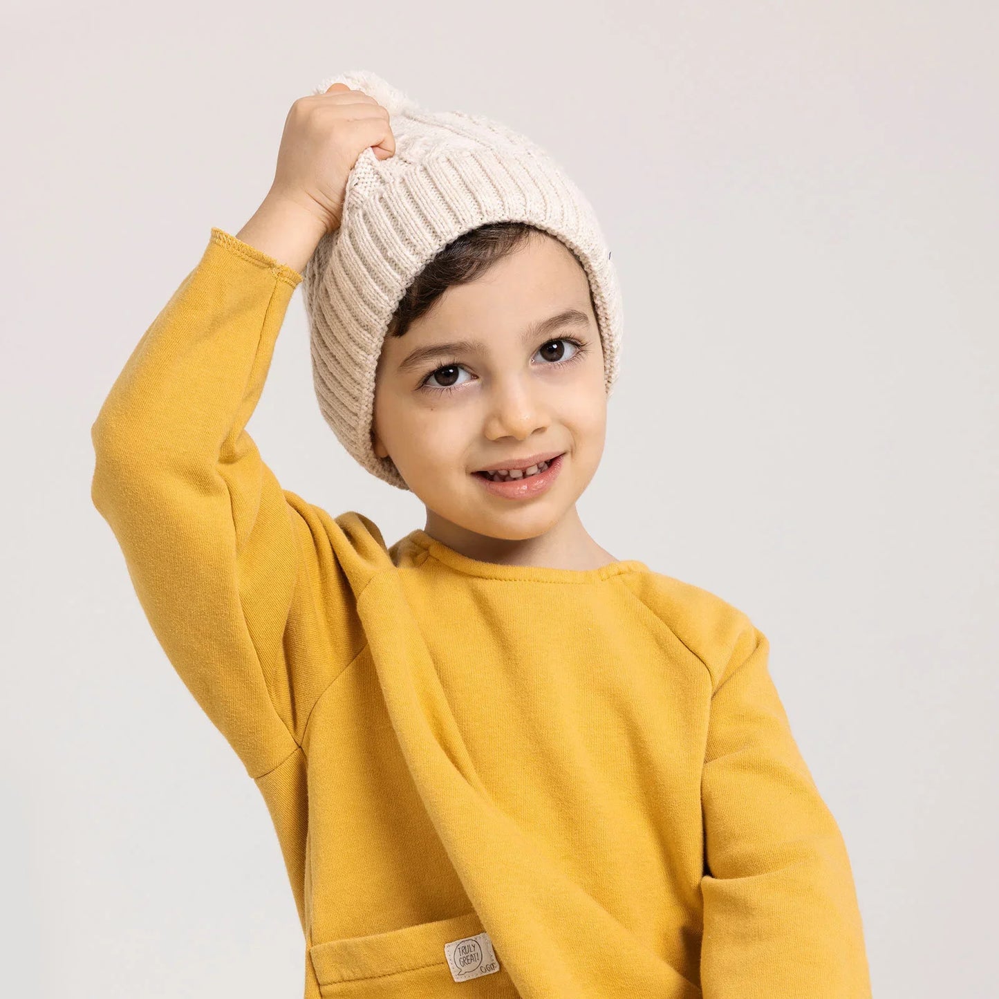 HelloBaby Unisex Beanie - Ecru