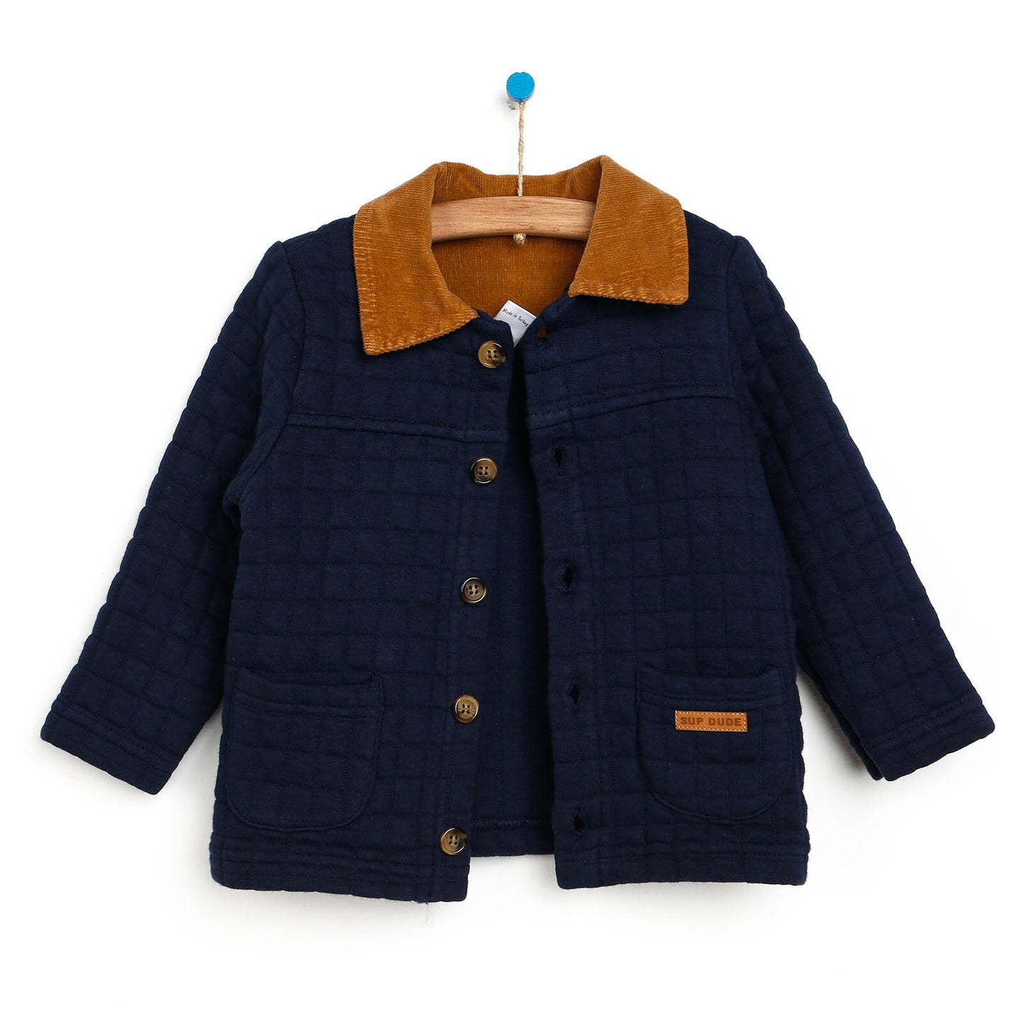 Tuffy Quilted Cardigan - Navy Blue