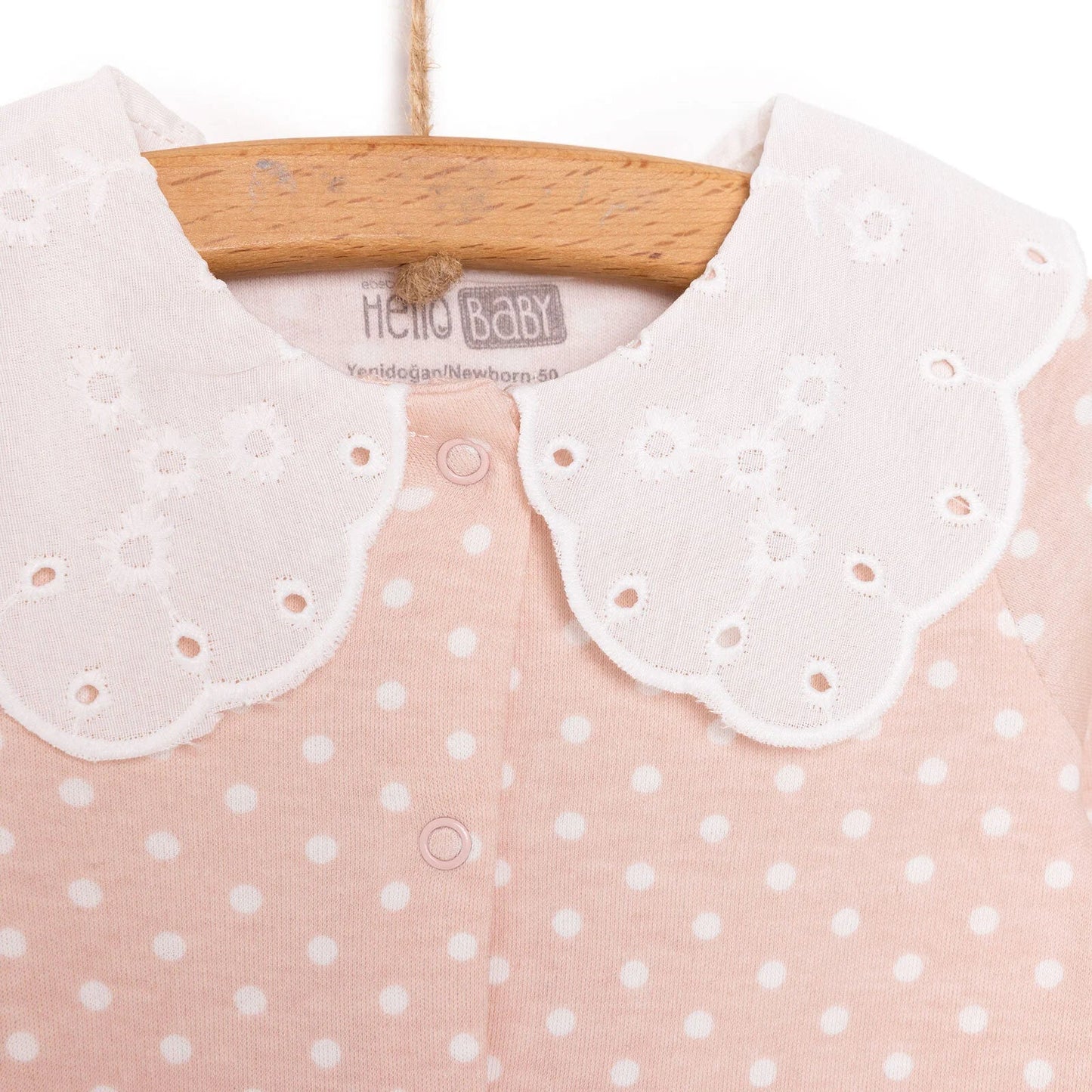 HelloBaby Newborn Girl Footed Jumpsuit - Salmon