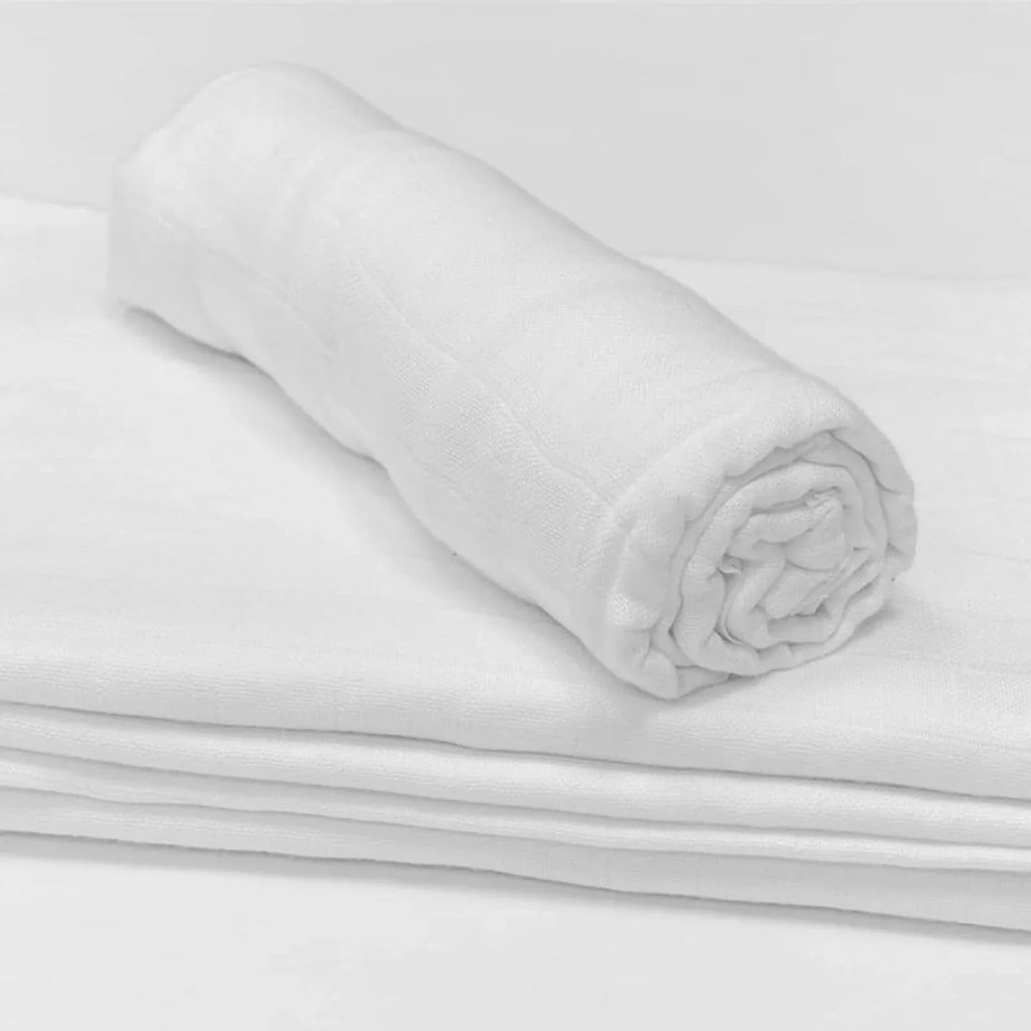MuslinZ 6 Pack Bamboo/Organic Cotton Muslin Squares 70x70cm – White