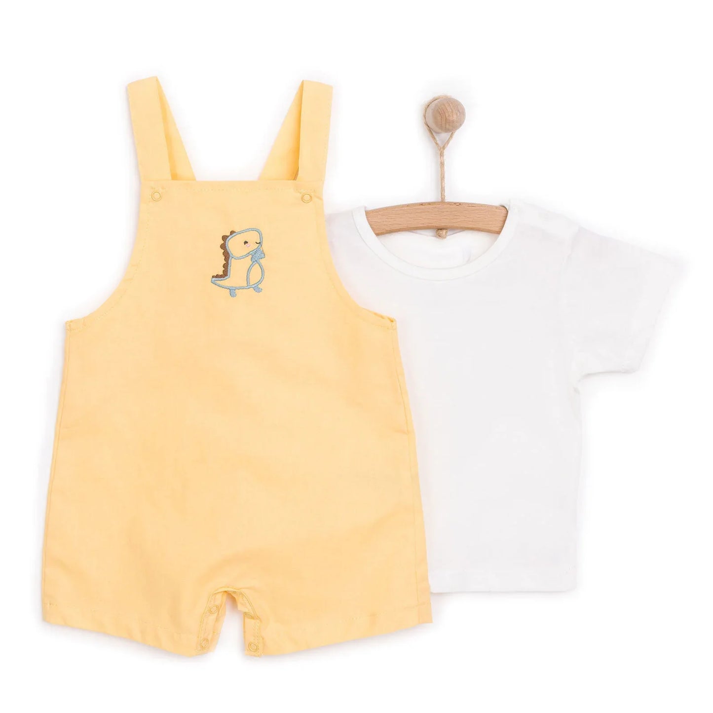 HelloBaby Boy Overall Shorts-T-shirt - Yellow