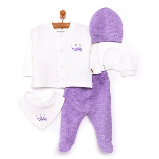 Bebbek Baby Girl 5 pcs Newborn Gift Starter Set - Lilac