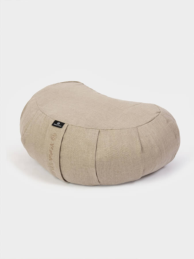 Yoga Studio EU Organic Buckwheat Zafu Crescent Linen Cushion