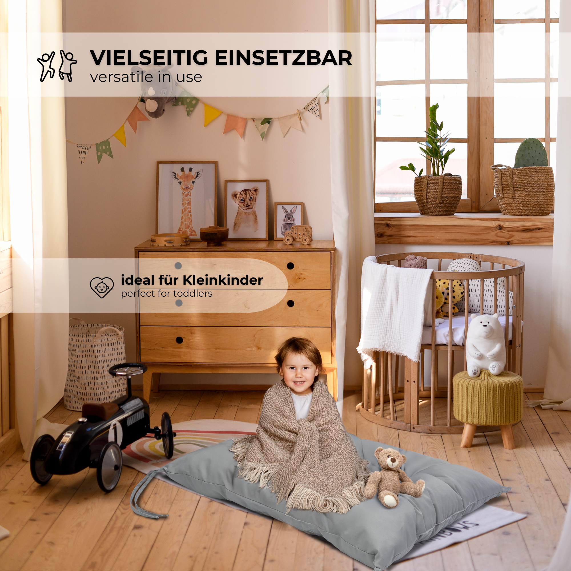 MAMOI® Cushion for toddler climbing frame indoor, Cushion for Baby kids climbing dome, Mat for wooden climbing triangle for children from 1/2/3 years-3