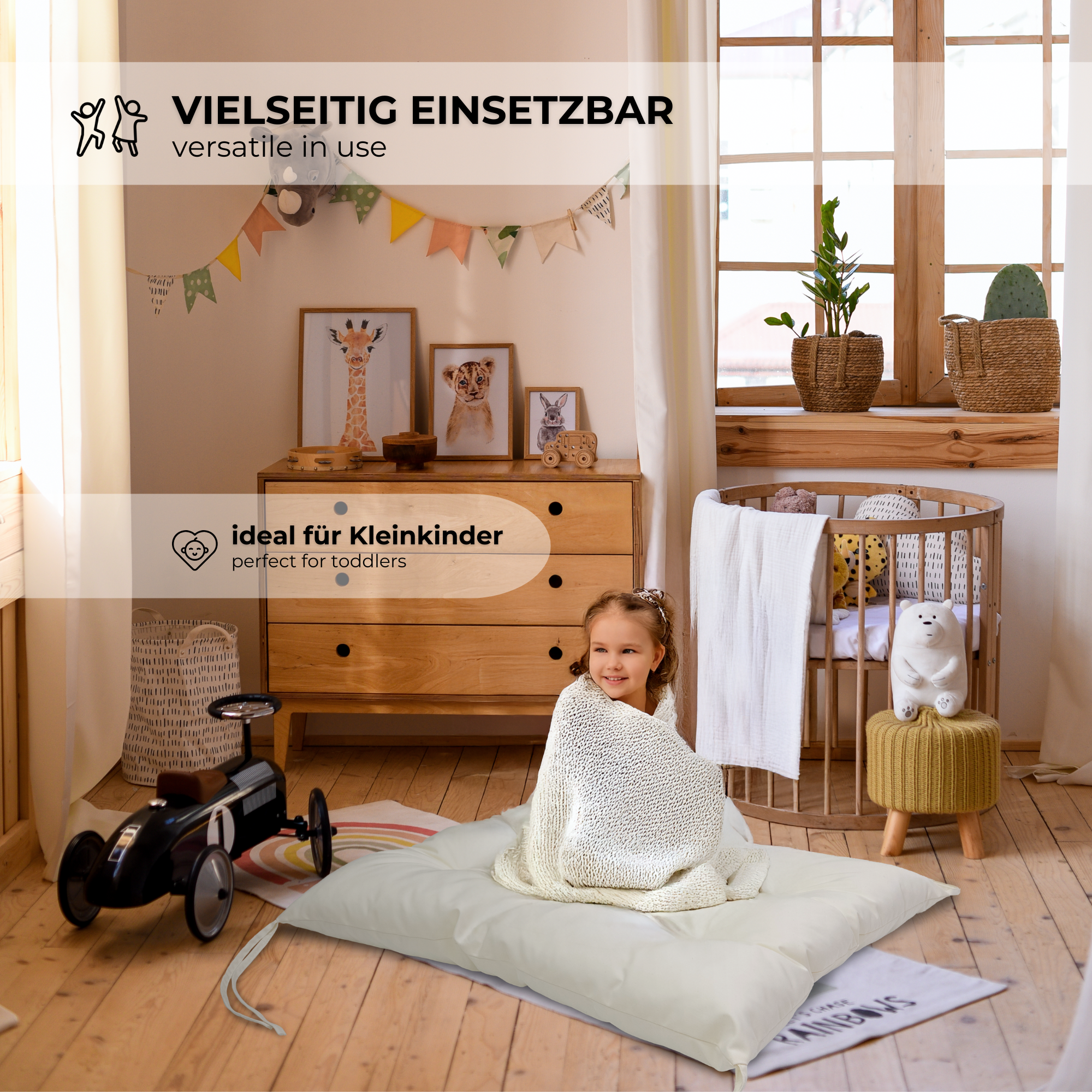 MAMOI® Cushion for toddler climbing frame indoor, Cushion for Baby kids climbing dome, Mat for wooden climbing triangle for children from 1/2/3 years-4