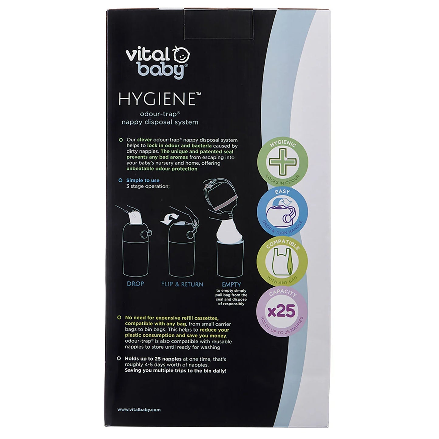 Vital Baby Hygiene Odour-Trap Nappy Disposal System