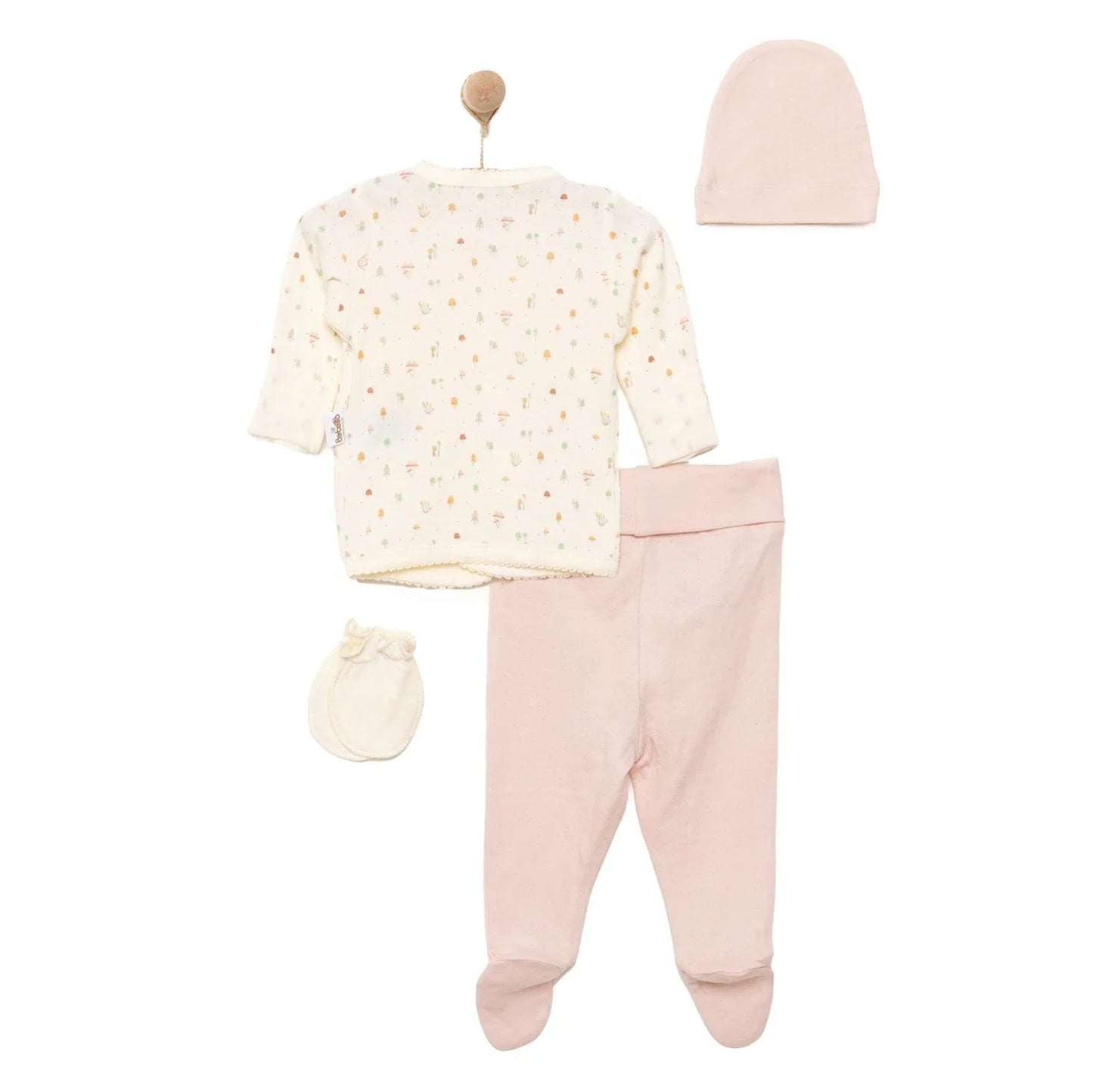 Bebetto Organic My Mushroom Girl 5 Piece Set - Light Rose