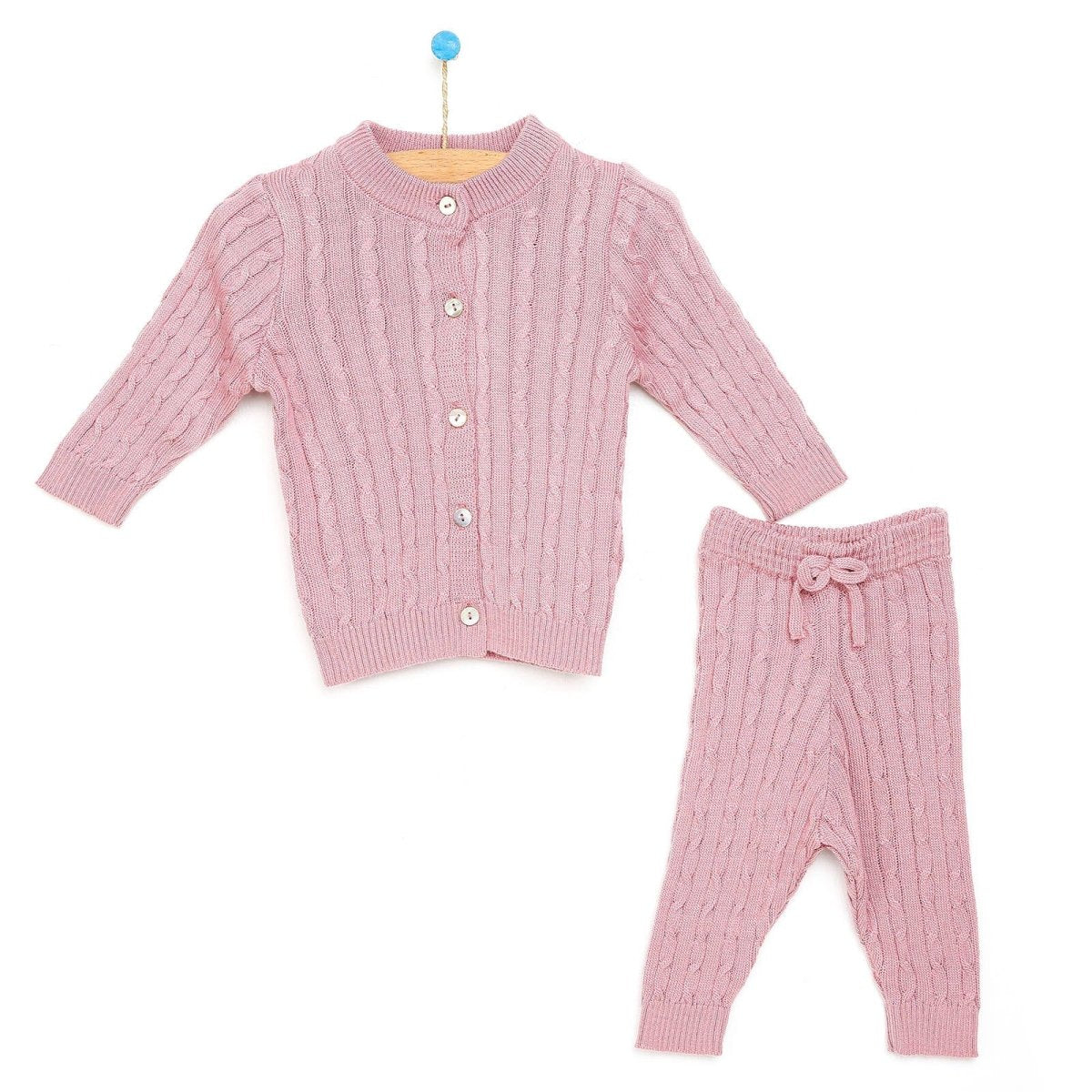 HelloBaby Newborn Knit Cardigan - Light Rose