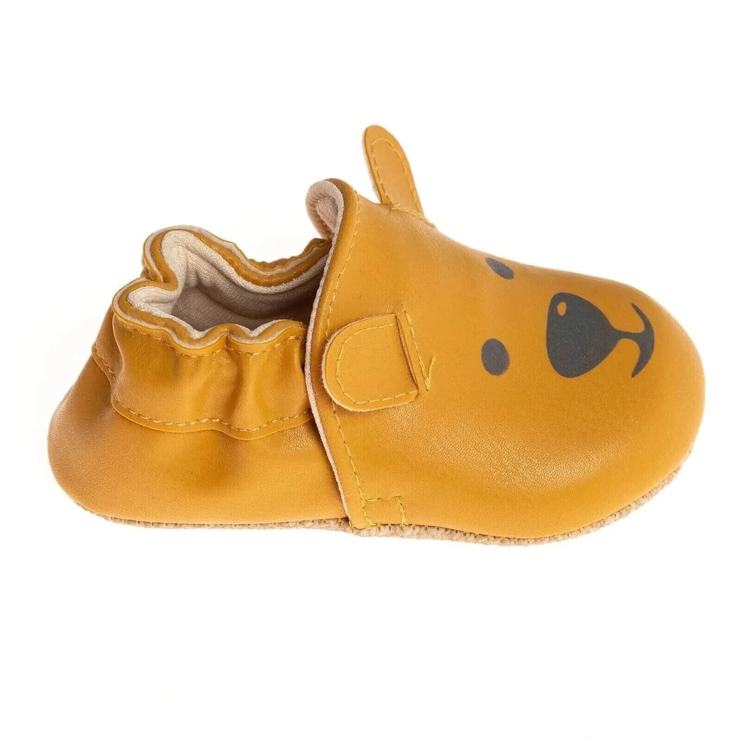 Papulin Unisex Bear Patterned Booties - Ginger