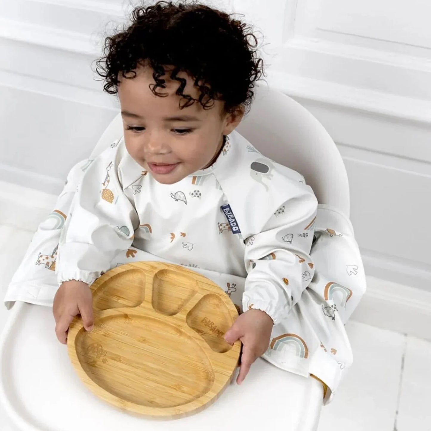 Bibado Natural Bamboo Suction Divider Plate - Fawn