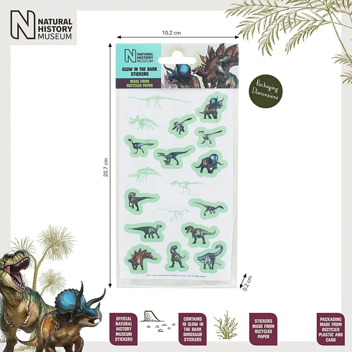 National History Museum Glow in the Dark Stickers